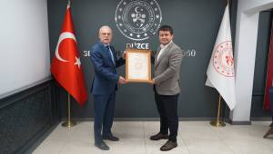 TÜGVA Düzce'den Gençlik ve Spor İl Müdürü Arslantürk’e Ziyaret