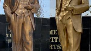 Akçakoca Belediyesi’nden 10 Kasım Öncesi Atatürk Büstünde Bakım ve Temizlik Çalışması