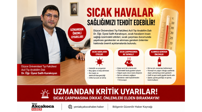 Düzce Üniversitesi Öğretim Üyesinden Aşırı Sıcak Uyarısı: Hayati Risk Taşıyor!