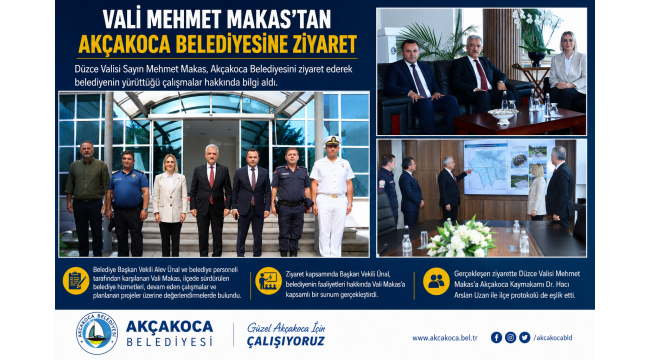 Vali Makas’tan Akçakoca Belediyesine İade-i Ziyaret