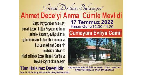 Ahmet Dede yi Anma Cümle Mevlidi